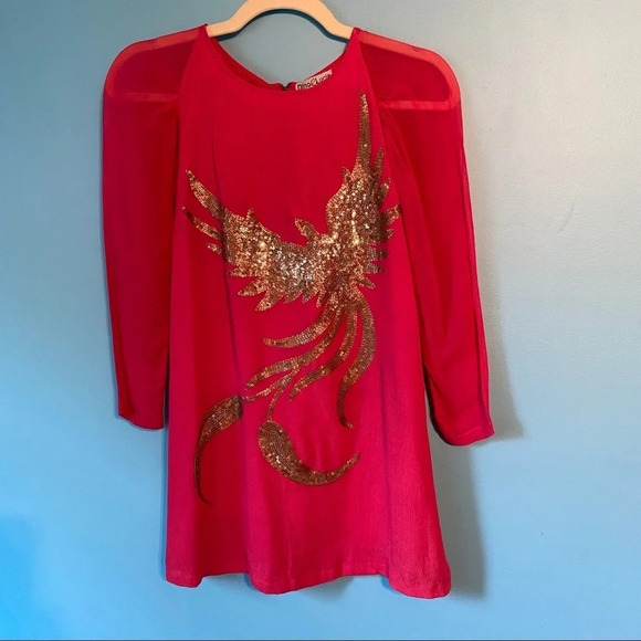 BNWOT Girls Dino e Lucia pink Phoenix dress  in size girls 8 - Picture 1 of 8